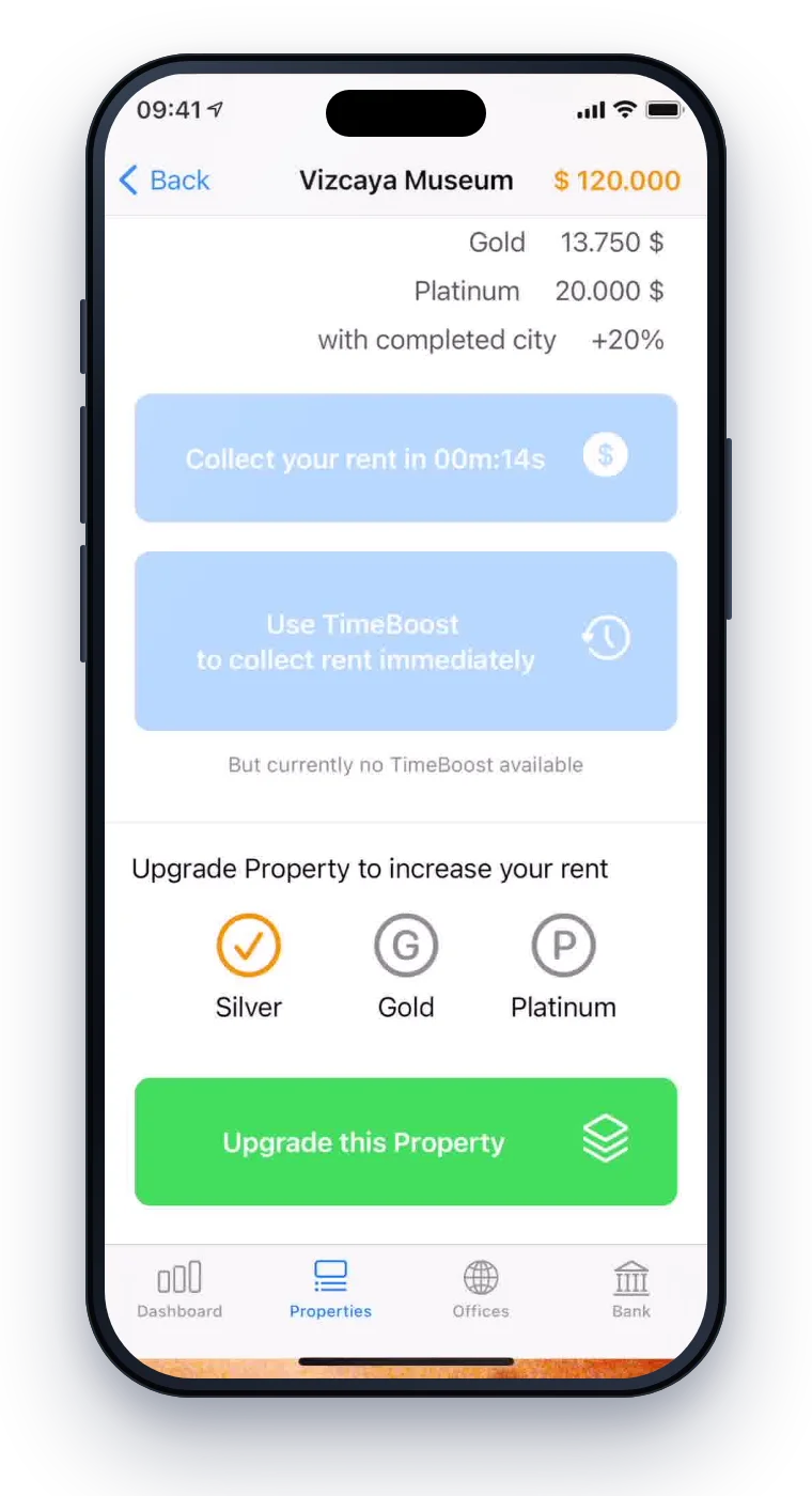 Upgrade a property to Silver, Gold or Platinum